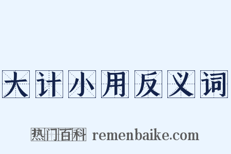 大计小用反义词是什么意思的图片